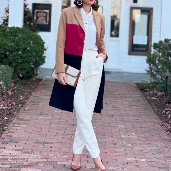 NWT ETCETERA | $595 Colorblock Coat - Picture 2 of 9